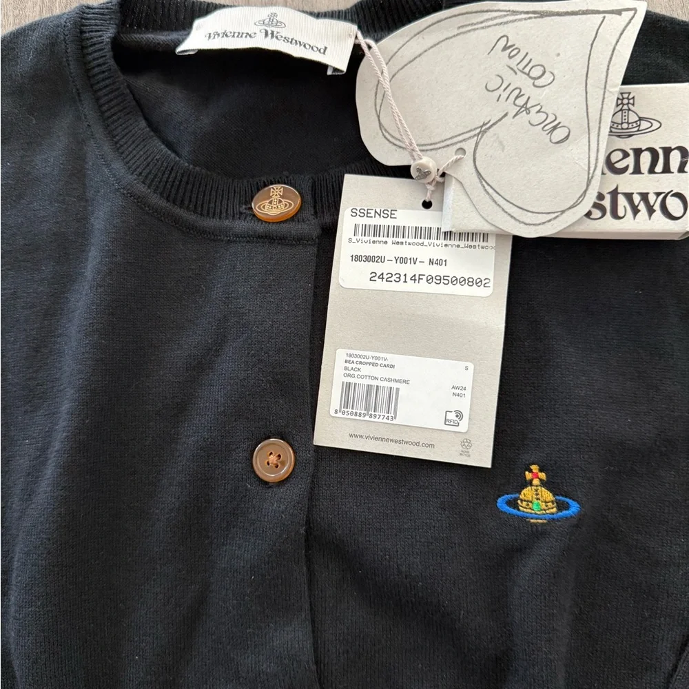 VIVIENNE WESTWOOD Black Bea Cropped Cardigan - Picture 8 of 10